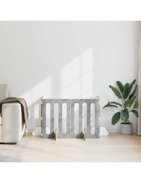 Recinto pieghevole per animali 4 pcs Grigio Cemento