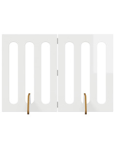 Recinto pieghevole per animali 2 pcs Bianco Lucido 2