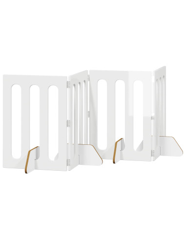 Recinto pieghevole per animali 4 pcs Bianco Lucido