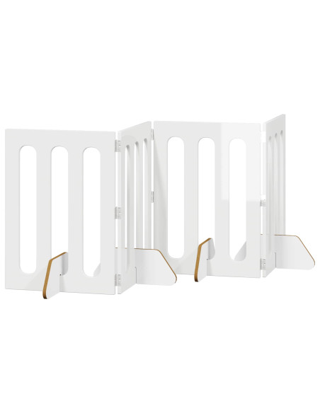 Recinto pieghevole per animali 4 pcs Bianco Lucido