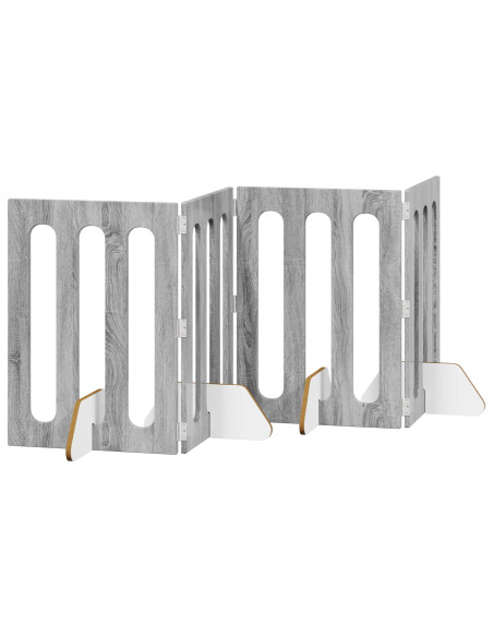 Recinto pieghevole per animali 4 pcs Sonoma grigia