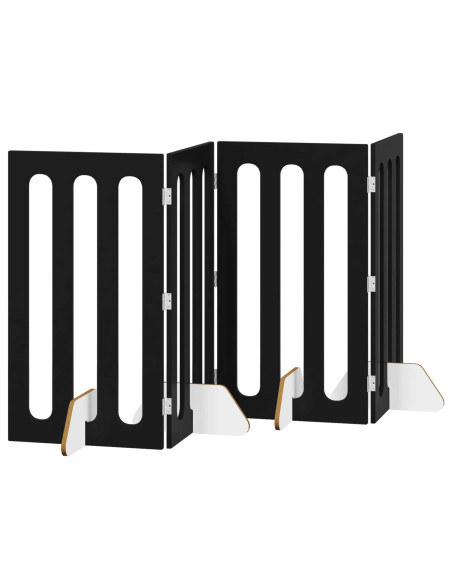 Recinto pieghevole per animali 4 pcs Rovere Nero