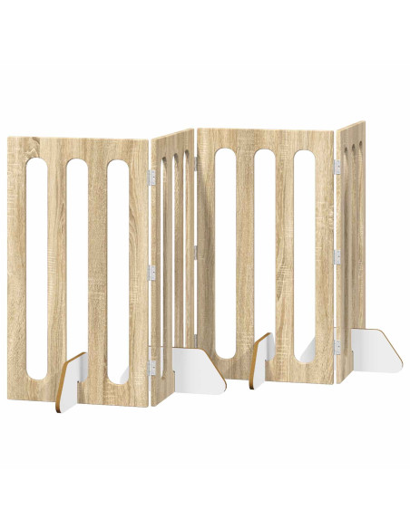 Recinto pieghevole per animali 4 pcs Rovere Sonoma