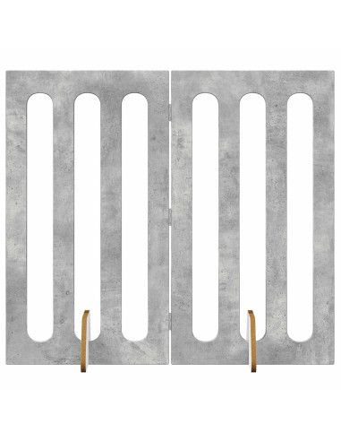 Recinto pieghevole per animali 2 pcs Grigio Cemento