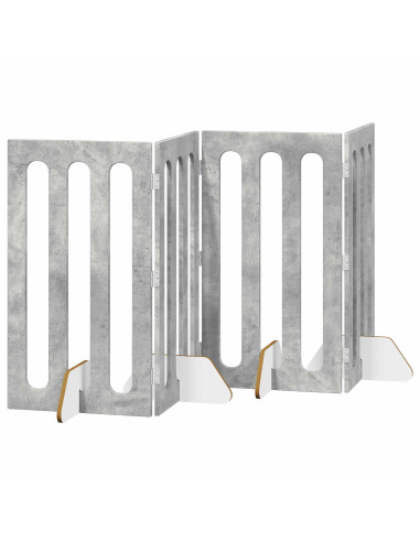 Recinto pieghevole per animali 4 pcs Grigio Cemento