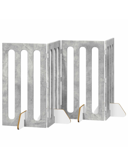 Recinto pieghevole per animali 4 pcs Grigio Cemento