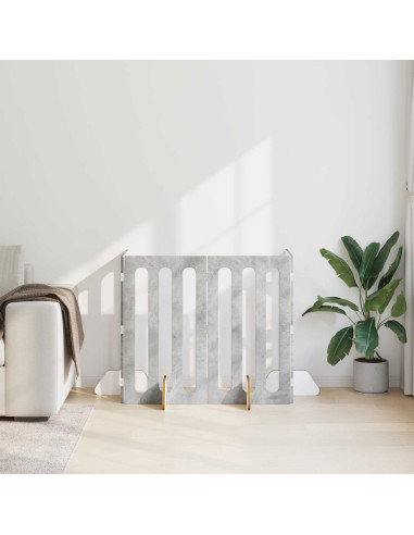 Recinto pieghevole per animali 4 pcs Grigio Cemento