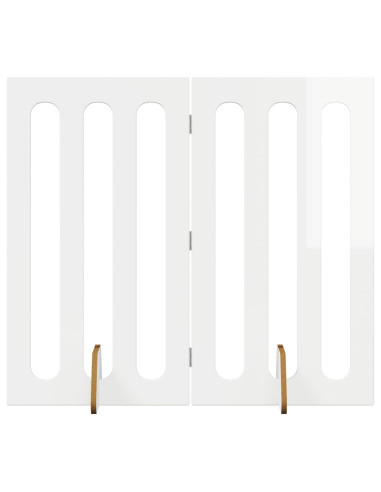 Recinto pieghevole per animali 2 pcs Bianco Lucido