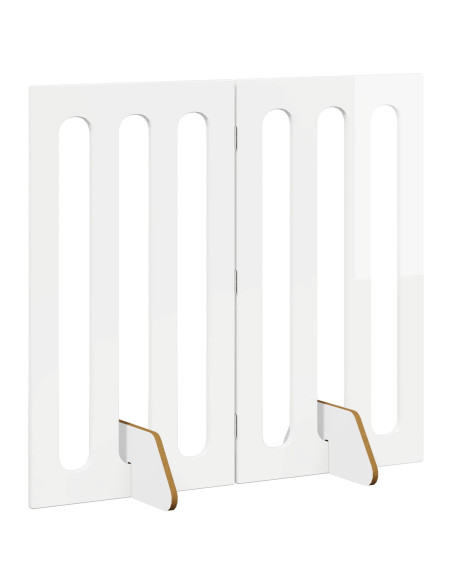 Recinto pieghevole per animali 2 pcs Bianco Lucido
