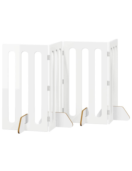 Recinto pieghevole per animali 4 pcs Bianco Lucido