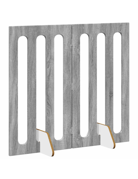 Recinto pieghevole per animali 2 pcs Sonoma grigia