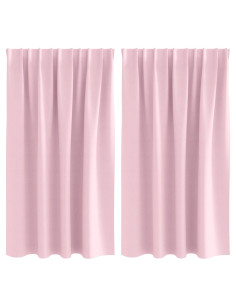 Tende Blackout con Anelli 2 pcs Rosa baby 140 x 140 cm 2