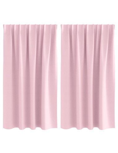 Tende Blackout con Anelli 2 pcs Rosa baby 140 x 140 cm