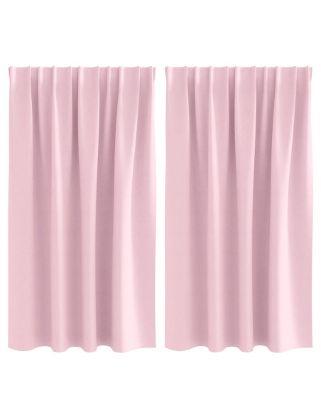 Tende Blackout con Anelli 2 pcs Rosa baby 140 x 140 cm