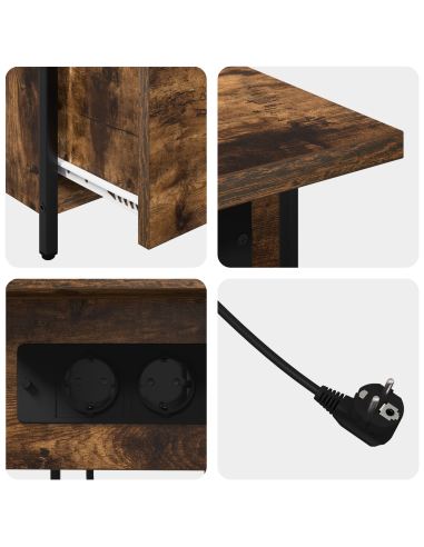 Armadio da Notte Rovere fumé 60 x 30 x 61 cm Legno multistrato
