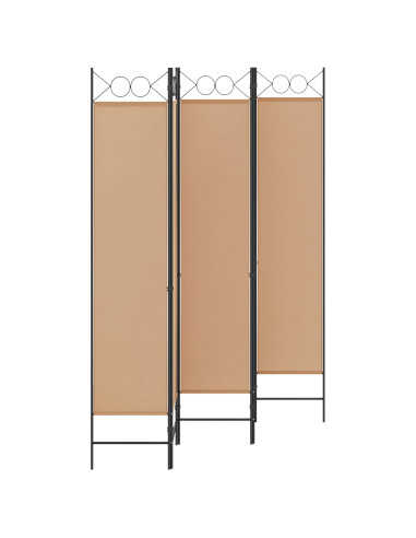 Paravento a 5 Pannelli Beige 200 x 200 cm Tessuto
