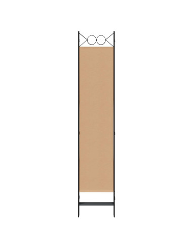 Paravento a 5 Pannelli Beige 200 x 200 cm Tessuto