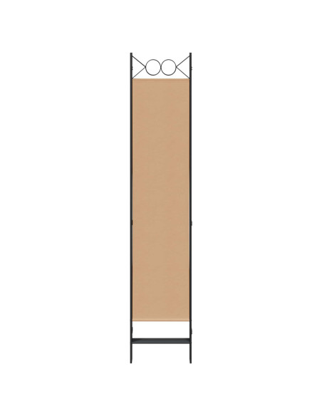 Paravento a 5 Pannelli Beige 200 x 200 cm Tessuto