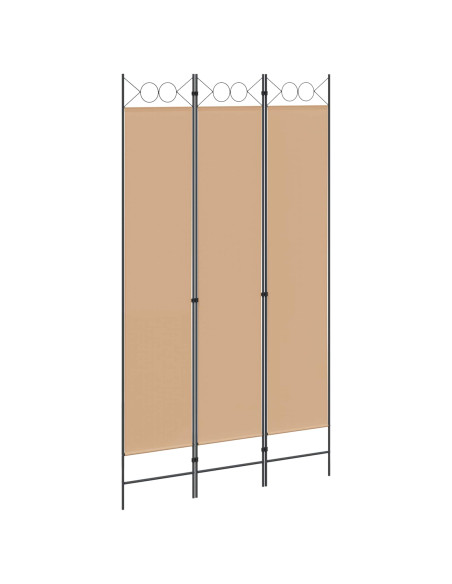 Paravento a 3 pannelli Beige 120 x 220 cm Tessuto
