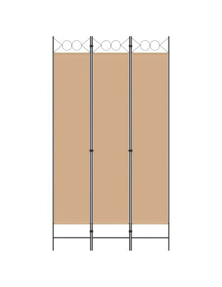 Paravento a 3 pannelli Beige 120 x 220 cm Tessuto