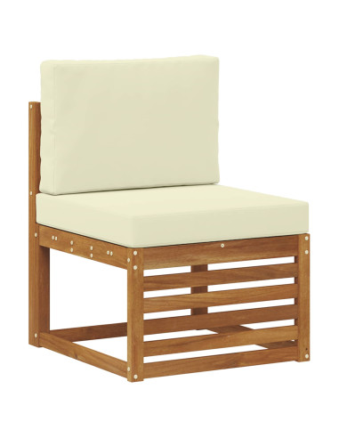 Set di divani da esterno 10 pcs Naturale e Crema Poliestere