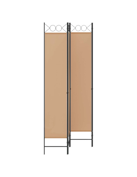 Paravento a 4 Pannelli Beige 160 x 220 cm Tessuto
