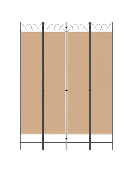 Paravento a 4 Pannelli Beige 160 x 220 cm Tessuto