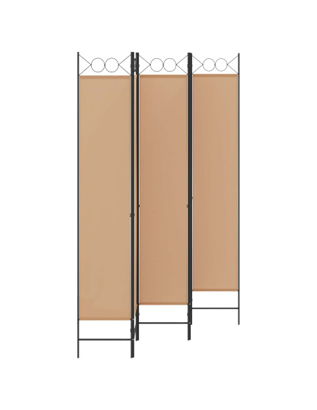 Paravento a 5 Pannelli Beige 200 x 220 cm Tessuto