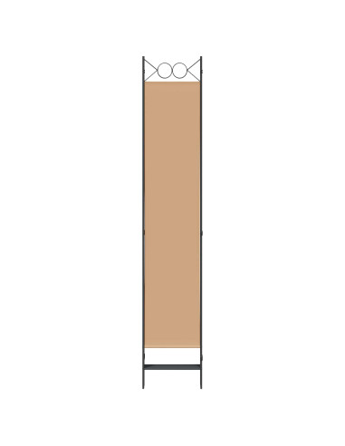 Paravento a 5 Pannelli Beige 200 x 220 cm Tessuto