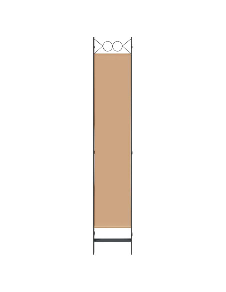 Paravento a 5 Pannelli Beige 200 x 220 cm Tessuto