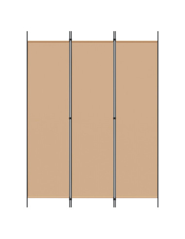 Paravento a 3 pannelli Beige 150 x 200 cm Tessuto