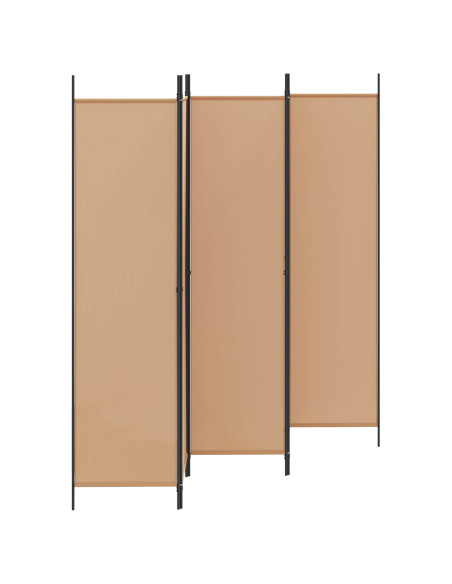 Paravento a 5 Pannelli Beige 250 x 200 cm Tessuto