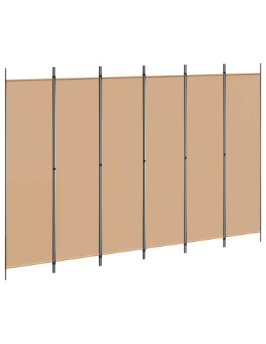 Divisore per Stanza a 6 Pannelli Beige 300 x 200 cm Tessuto