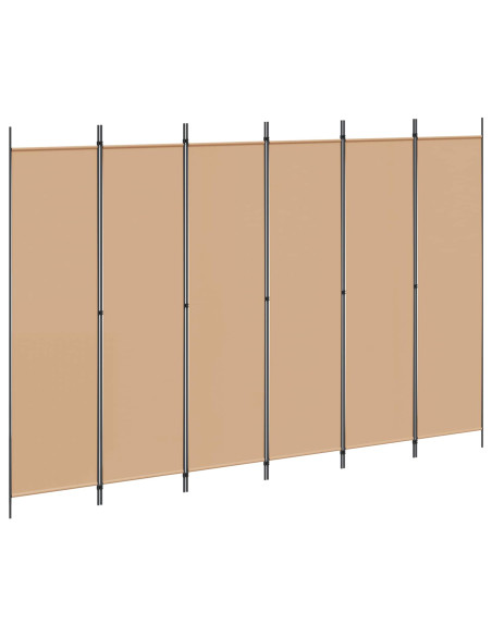 Divisore per Stanza a 6 Pannelli Beige 300 x 200 cm Tessuto