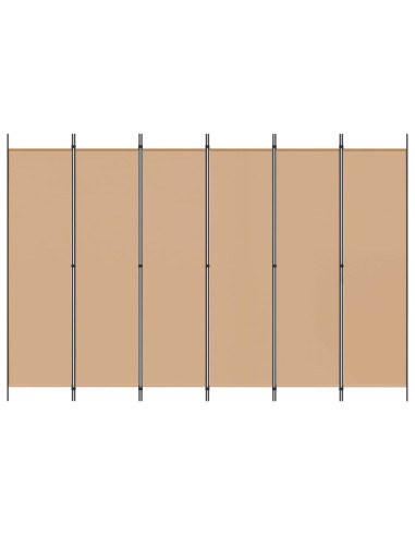 Divisore per Stanza a 6 Pannelli Beige 300 x 200 cm Tessuto