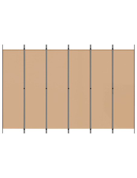 Divisore per Stanza a 6 Pannelli Beige 300 x 200 cm Tessuto