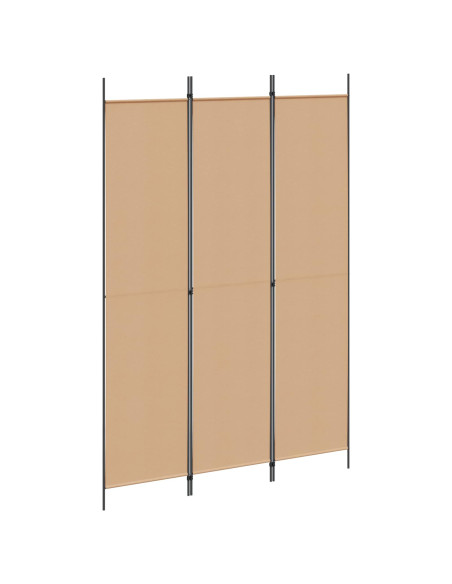 Paravento a 3 pannelli Beige 150 x 220 cm Tessuto