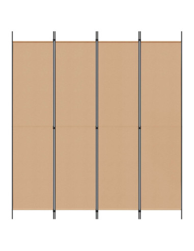 Paravento a 4 Pannelli Beige 200 x 220 cm Tessuto