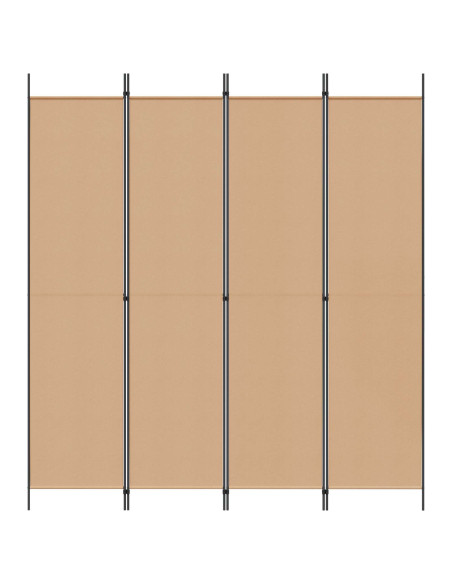 Paravento a 4 Pannelli Beige 200 x 220 cm Tessuto