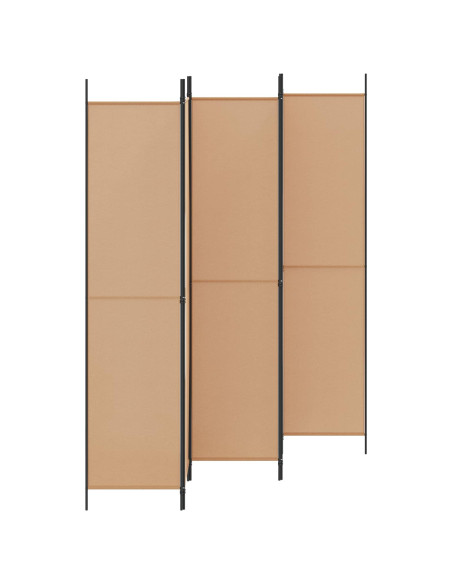 Paravento a 5 Pannelli Beige 250 x 220 cm Tessuto