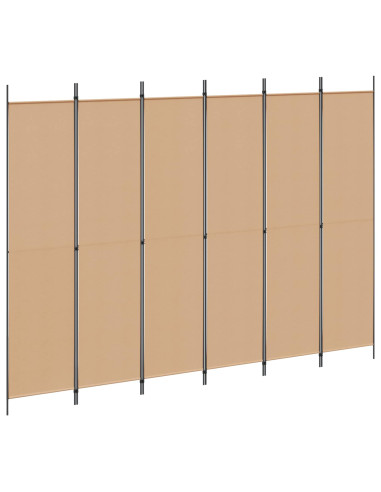 Divisore per Stanza a 6 Pannelli Beige 300 x 220 cm Tessuto