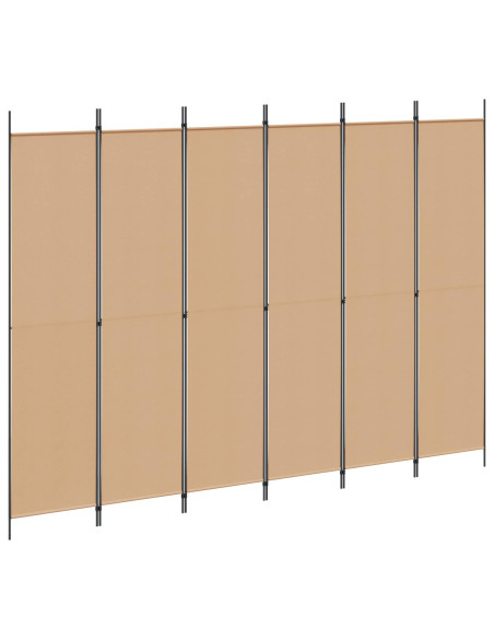 Divisore per Stanza a 6 Pannelli Beige 300 x 220 cm Tessuto