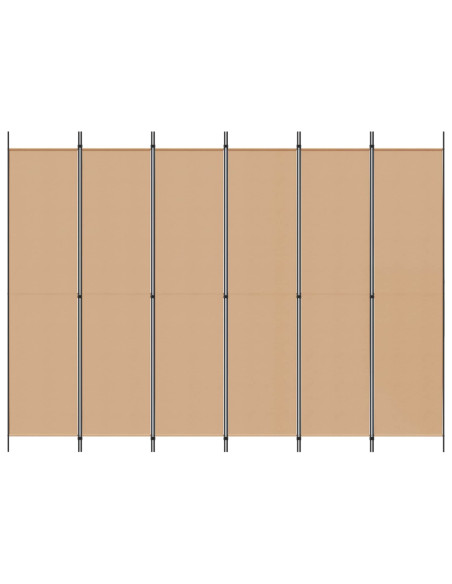 Divisore per Stanza a 6 Pannelli Beige 300 x 220 cm Tessuto