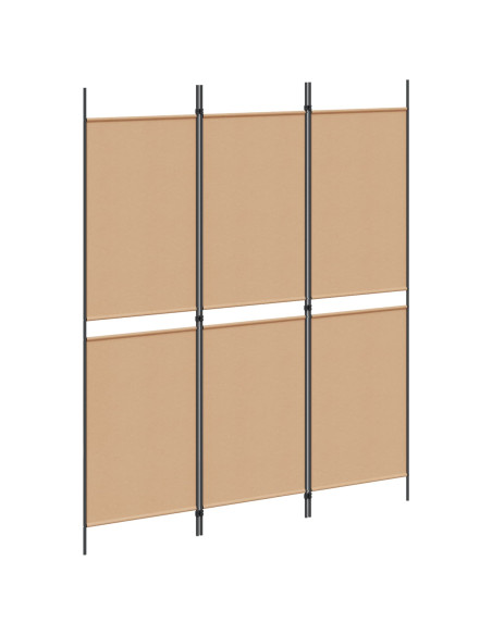 Paravento a 3 pannelli Beige 150 x 180 cm Tessuto