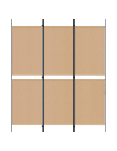 Paravento a 3 pannelli Beige 150 x 180 cm Tessuto