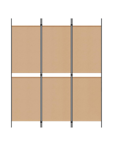 Paravento a 3 pannelli Beige 150 x 180 cm Tessuto