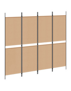 Paravento a 4 pannelli Beige 200 x 180 cm Tessuto 2