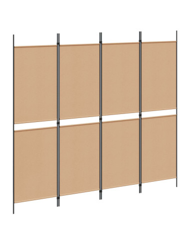 Paravento a 4 pannelli Beige 200 x 180 cm Tessuto