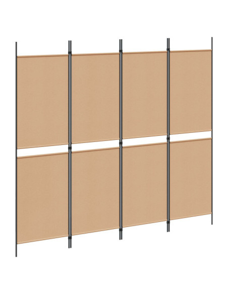 Paravento a 4 pannelli Beige 200 x 180 cm Tessuto
