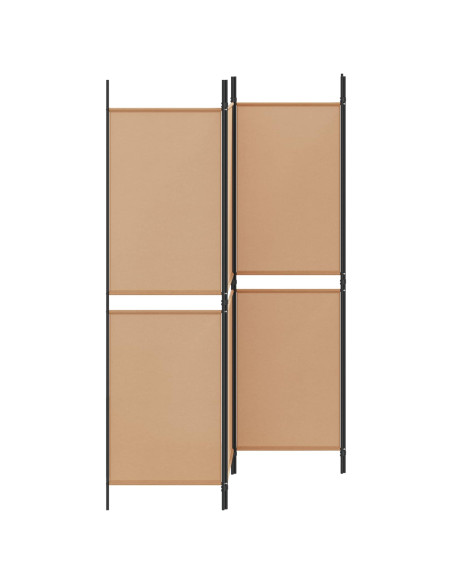 Paravento a 4 pannelli Beige 200 x 180 cm Tessuto
